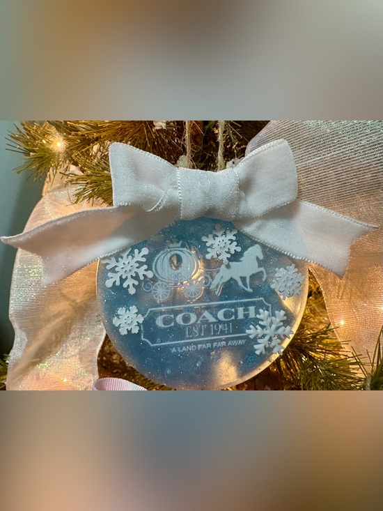 Coach Other - Blue Holiday Ornament with White Bow